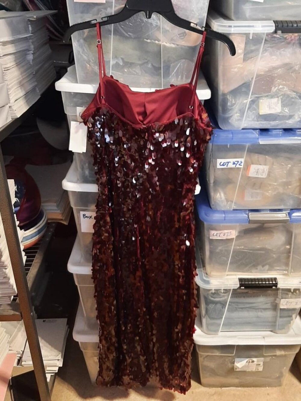 NEW TAG ! Avec Les Filles Burgundy Wine Sequin Midi Cocktail Party Dress Size 6 - Picture 2 of 4